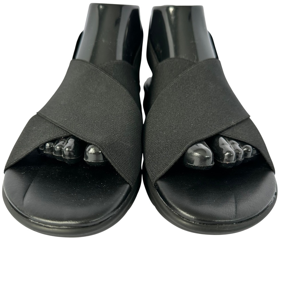 Rapisardi Ron White Black Elastic Cross Strap Wedge Sandals Made in Italy EU 41 - Picture 4 of 13